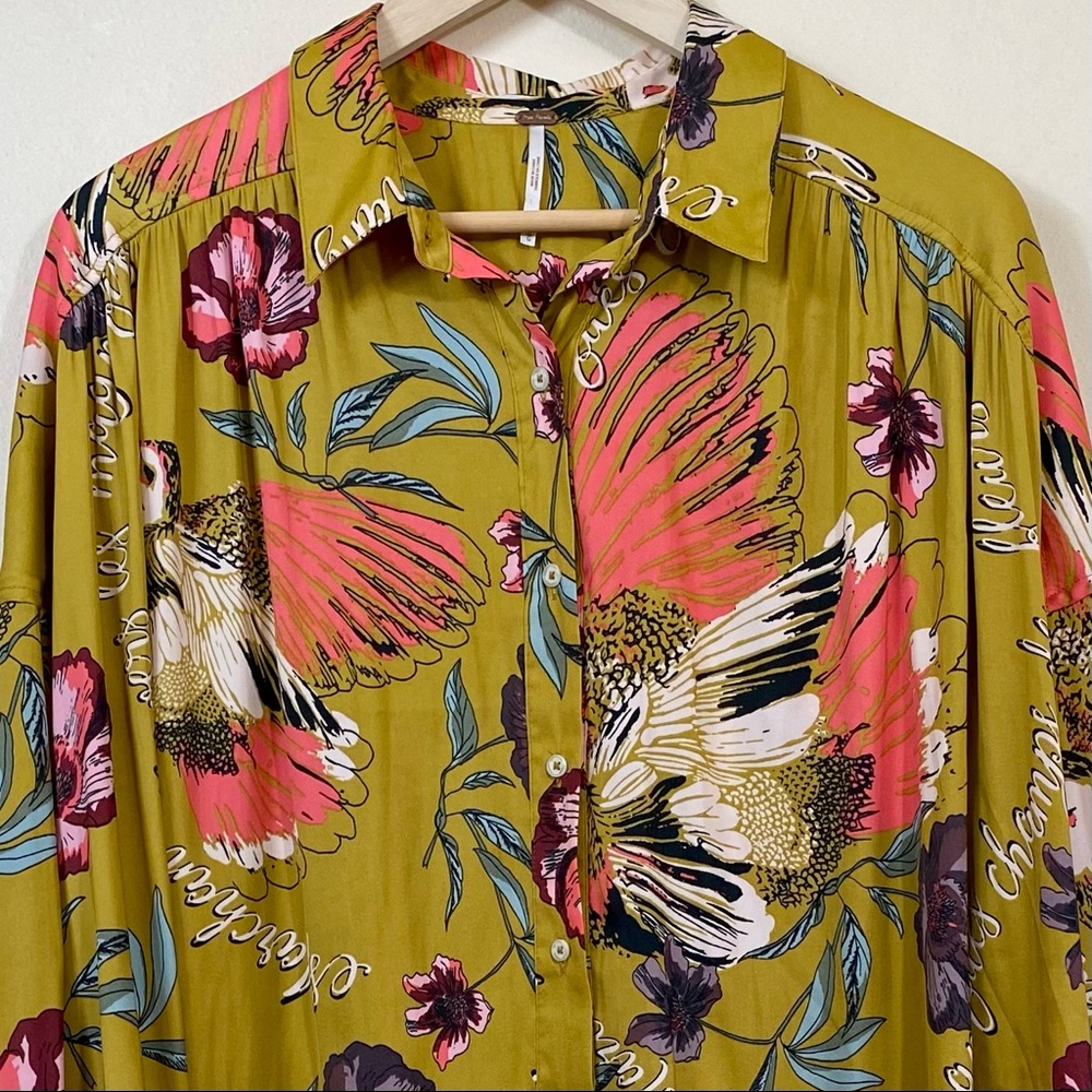 Free People Flowy Floral Button Up